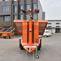 Tour légère solaire de levage hydraulique de mât de 9m avec des lumières de LED pour le chantier de construction
