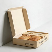 Boîte d'emballage écologique pour boulangerie à emporter, sauce à tremper, biscuits, gâteaux, pain, boîte d'emballage pour la restauration rapide, boîte d'expédition avec séparateur