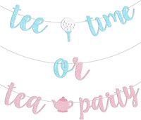Dekorasi Pengungkapan Jenis Kelamin Bayi Bertema Golf, Spanduk Tee Time atau Tea Party Warna Pink Biru untuk Bayi Laki-laki atau Perempuan, Perlengkapan Pesta Baby Shower Golf