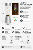Lampe décorative moderne en tube ABS à LED RGB miniatures, alimentée par piles, contrôle tactile, blanc chaud 3500K, cadeau pour bébés/enfants, vente en gros
