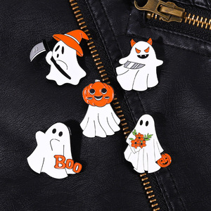 Épinglette en émail doux citrouille et fantôme d'Halloween de dessin animé en gros Le cauchemar avant Noël broche d'horreur - Product Image 3