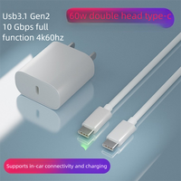 Cable USB 3.1 Gen 2 Tipo-C a Tipo-C, 10Gbps, 4K60Hz, 60W, Carga Rápida, Conductor de Cobre Puro, Revestimiento de PVC, ABS, Escáner, Cámara, Computadora