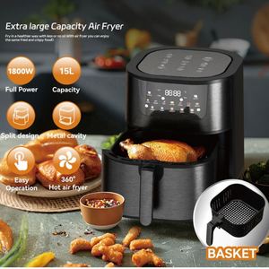 Friteuse à air chaud sans huile en acier inoxydable 4,5L 6L 8L 15L, la meilleure selon Consumer Reports, mini-four sans huile, comme vu à la télévision - Product Image 2