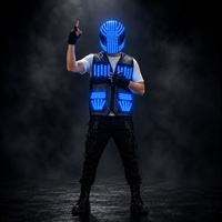 Casque LED fluorescent à stroboscope pour performance scénique de danse de salon pour adultes, idéal pour DJ de nuit, fêtes, Halloween, Nouvel An