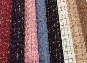 Usine directe brillant motif à carreaux scintillant paillettes Tweed tissu pour sacs chaussures arcs sacs à main artisanat avec paillettes sac à dos - Product Image 6