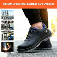 Chaussures de sécurité isolantes électriques 10KV en cuir pleine fleur avec embout en fibre de verre non métallique pour semelle intermédiaire injectée en PU, coupe basse, pour le travail