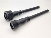 Harga kompetitif IP65 perlindungan tahan air 2pin steker laki-laki perempuan dengan 2*1,5 mm2 kabel karet untuk lampu LED
