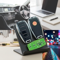 Fabricant de clés de voiture FW, vente en gros de clés intelligentes universelles FW-CR84 pour clés à 4 boutons, prend en charge l'entrée sans clé, noir ABS+Métal