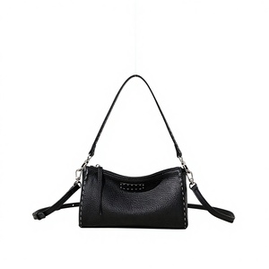 2026 Early Spring New Fashion Simple Design Genuine Leather Small Crossbody Bag with Two Straps for Work Commuter Women - Product Image 1