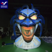 Décoration de fête de ballon démon gonflable d'Halloween avec lampe à LED et souffleur d'air pour décorations de monstres de tente de clown de boule à neige