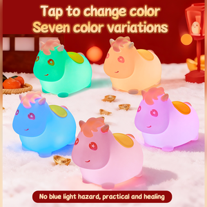 Lampada da Notte per Bambini in Silicone Morbido di Grado Alimentare, Luce LED RGB Colorata, Controllo Touch, Dimmerabile, USB, per Cameretta - Product Image 2