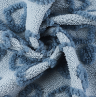 Tissu Jacquard 3D Cœur en Peluche 280 g/m² à Poil Long Simple Face Texturé pour Vêtements, Tapisserie Automobile, Sacs, Jouets, Maison 100% Polyester
