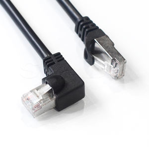 <span class=keywords><strong>Kabel</strong></span> Patch <span class=keywords><strong>kabel</strong></span> Lan jaringan RJ45 Cat7 Cat7 Cat6 Cat5e Cat5 sudut 90 derajat - Product Image 1