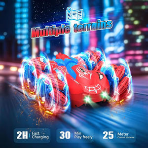 Voiture télécommandée RC 4 canaux 2,4 GHz double face pour enfants, rotation 360°, course à dérive lumineuse - Portée 20 m, utilisation intérieure/extérieure - Product Image 5