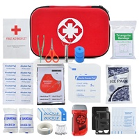 Trousse de premiers secours compacte et durable 18-en-1 DIY édition maison en tissu Oxford pour survie en extérieur, randonnée, escalade, camping
