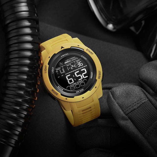 SMAEL 8105 Men's Sport Digital Watch with Stop Watch & Alarm 5ATM Waterproof Chronograph LED Display