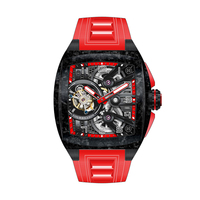 Montres automatiques personnalisées sportives et fonctionnelles, montre mécanique automatique squelette pour hommes