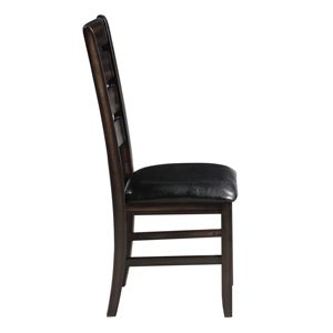 DB Set of 2 Black and Espresso Ladder Back Side Dining <b>Chairs</b> - Product Image 3