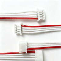 Konektor Putih Tipe JST 4 Pin Pitch 1.25mm Kabel Harness UL1061 28AWG Rakitan Kabel Merah untuk Perangkat Peralatan Rumah Tangga