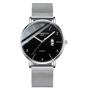 ONTHEEDGE Fashion Luxury Brand Design Stainless Steel <strong>Silver</strong> Mesh Band Sport Wrist <strong>Watch</strong> for <strong>Men</strong> Quartz <strong>Watch</strong> <strong>Men</strong> - Product Image 4