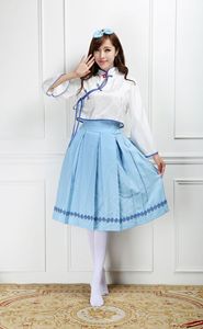 Disfraz de Sirvienta de Poliéster Azul y Rojo al por Mayor 2026 para Mujer, Cosplay, Actuación en Escenario, Hanfu, Lolita, Falda <span class=keywords><strong>Midi</strong></span> - Product Image 2
