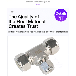 SS316L 3000PSI giảm Công Đoàn TEE 1/4in ~ 1in 6 ~ 12mm ISO 9001 ANSI áp lực cao phù hợp - Product Image 3