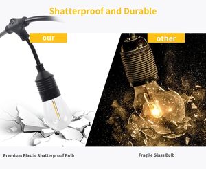 Venta al por mayor 48FT 24 Piezas bombillas ETL Listado de grado comercial IP65 al aire libre inastillable s14 LED Filamento Bombilla Luz - Product Image 4
