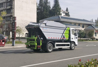 Camión de Recolección de Residuos Alimentarios Profesional de 10 Metros Cúbicos, Vehículo de Basura con Cargador Lateral y Sistema de Volcado de Contenedores
