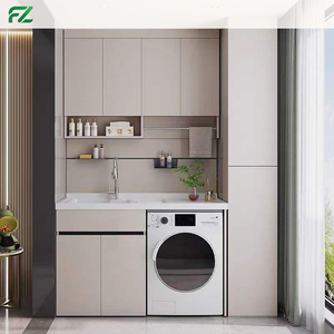 Mueble de Baño Moderno de Aleación de Aluminio Ecológico con Gran Capacidad de Almacenamiento, Lavadora Integrada y Lavabo Doble - Product Image 2