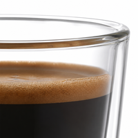 Gobelet à café en verre borosilicate à double paroi fait main, verre transparent, tasse à thé au lait