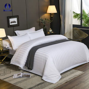 Blanco puro 100% algodón King Size Juego de cama de Hotel 3 4 5 estrellas Suministros de hotel Sábana de hotel suave - Product Image 5