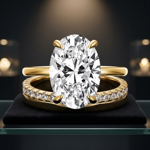 Factory Wholesale 14K Gold Plated S925 <b>Sterling</b> <b>Silver</b> Radiant Cut Zircon CZ Luxury Bridal Wedding Gift Women <b>Stacking</b> <b>Rings</b> Set - Product Image 3