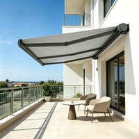 Auvent rétractable imperméable de grande taille sur mesure, stabilisé au vent, à cassette intégrale, pour restaurant, patio, villa, cour arrière