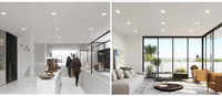ETL panneau de plafond mince intégré carré décoratif rond blanc garniture panneau réglable pot lumineux