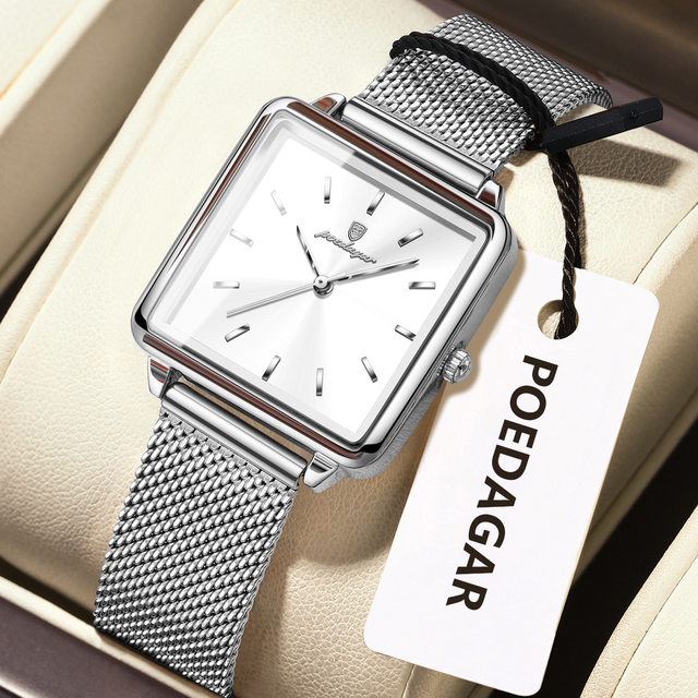 POEDAGAR 793 Brand Ladies Wristwatch Waterproof Mesh Stainless Steel Woman Watch Elegant Quartz Women Watches Reloj