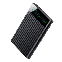 SHUOLE Casing Hard Disk/SSD 2.5 Inch USB 3.1 Tipe C dengan Layar LED Digital, Bahan Plastik ABS