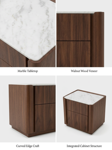 Cómoda de Noche de Madera Maciza de Estilo Moderno y Tono Brillante con Cajón Deslizable para Organización de Almacenamiento Nocturno en Dormitorios Residenciales - Product Image 4