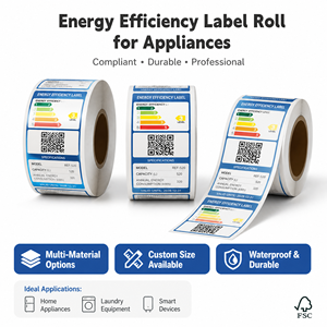 Self Adhesive Custom Household Electrical Appliances Energy Consumption Level <b>Stickers</b> Waterproof <b>Logo</b> <b>Stickers</b> Custom Printing - Product Image 2