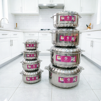 Lot de 8 pots à orchidées en acier inoxydable de 1L à 20L, double couche, épaissis, grande capacité, pour la conservation des fleurs