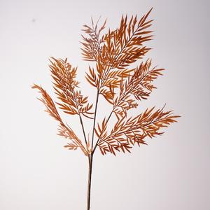 S311人工植物オレンジプラスチック製シダブッシュ秋の色人工赤いシダ葉人工植物 - Product Image 5