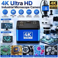 Microscope numérique 4K Ultra HD avec objectif zoom C-mount 25 mm 5X-80X à grande distance de travail et champ de vision étendu pour la mesure