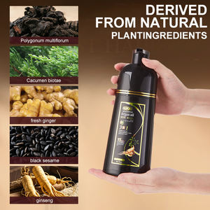 Shampoo Colorante per Capelli Marrone Nero al Ginseng Biologico Senza Ammoniaca di Alta Qualità, Tintura Rapida 2 in 1, Produzione Originale - Product Image 3