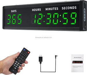 Horloge numérique à grand affichage LED, compte à rebours/compte à rebours, calendrier de compte à rebours de 999 jours avec télécommande - Product Image 2