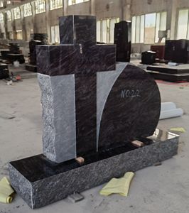Design moderne funéraire Bahama bleu <span class=keywords><strong>granit</strong></span> pierre tombale pierre tombale <span class=keywords><strong>croix</strong></span> monument pierre tombale - Product Image 4