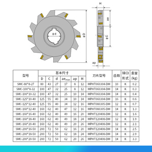Disque de fraisage arrière <span class=keywords><strong>à</strong></span> 3 côtés SMC 63-250 <span class=keywords><strong>mm</strong></span>, <span class=keywords><strong>fraise</strong></span> <span class=keywords><strong>à</strong></span> rainures en T indexable, inserts MPHT 060304 080305 120408, outil de rainurage CNC, livraison rapide - Product Image 6