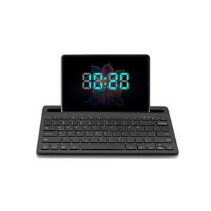 Mini teclado inalámbrico BT versión recargable tipo C con soporte para teléfono con soporte para teclado de computadora de PC portátil, - Product Image 1