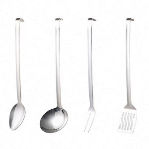 Cuchara para Servir Sopa de Acero Inoxidable, Cubertería Plateada, Utensilios de Cocina para Restaurante y Hogar, Cuchara Larga con Gancho para Servir - Product Image 5
