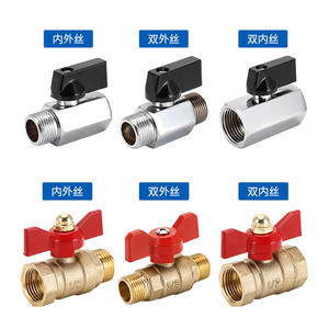 Mini-vanne à boisseau sphérique pneumatique tout cuivre, double poignée papillon interne à 2 points, poignée droite externe à 4 points, interrupteur double - Product Image 4