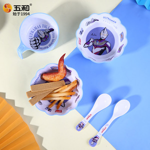 Wuhe Ultraman Kids Melamine Bowl Set With Spoon And Cup For Children's Dining - Product Image 1