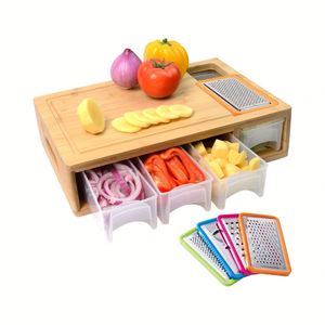 Hot Sell Eco-Friendly Modern Kitchen Large Chopping Juice Groove Bamboo Cutting Board Custom Logo Food Storage Tray <b>Kitchenware</b> - Product Image 1